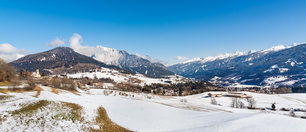 Vista invernale sulla val di Fiemme